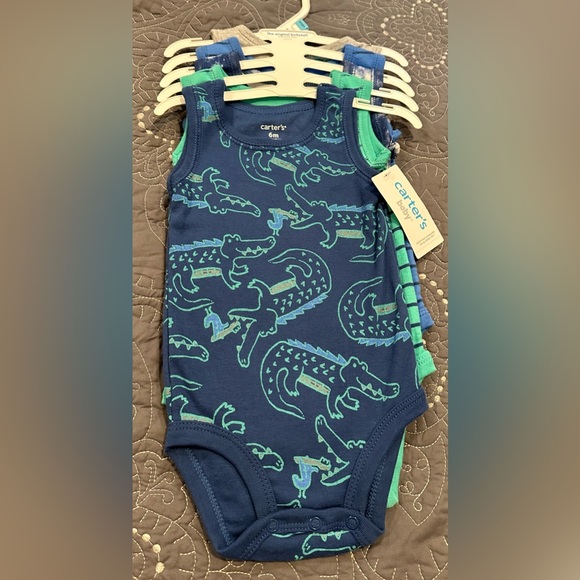 Carters Baby Boy 5 Pack Onesies NWT Size 6 Months - Picture 1 of 8